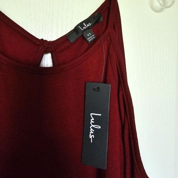 LULUS Looking to Snuggle Burgundy Cold Shoulder Lounge Jumpsuit XS - Picture 4 of 9